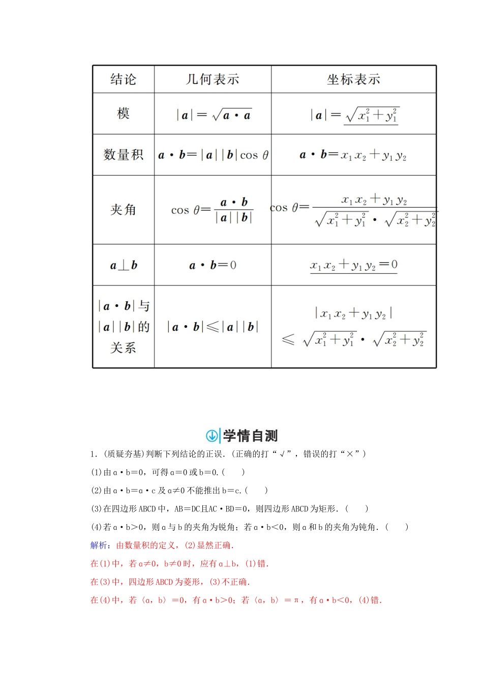 高考数学一轮总复习 第四章 平面向量、数系的扩充与复数的引入 第三节 平面向量的数量积练习 理-人教版高三全册数学试题_第2页