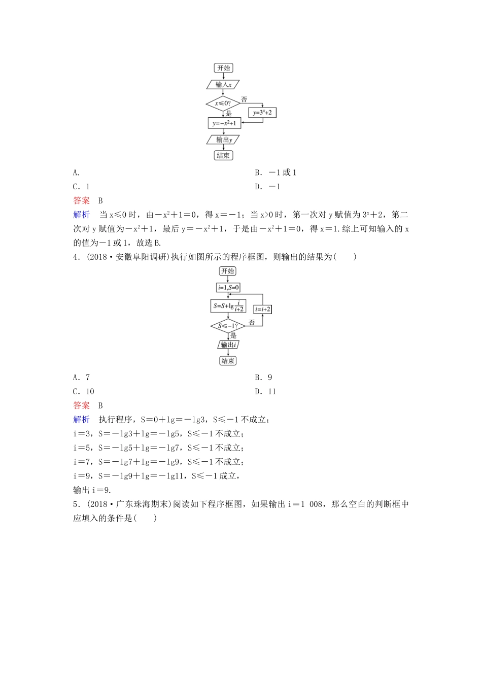 高考数学一轮总复习 第十章 算法初步与统计 题组训练74 算法与程序框图 理-人教版高三全册数学试题_第2页