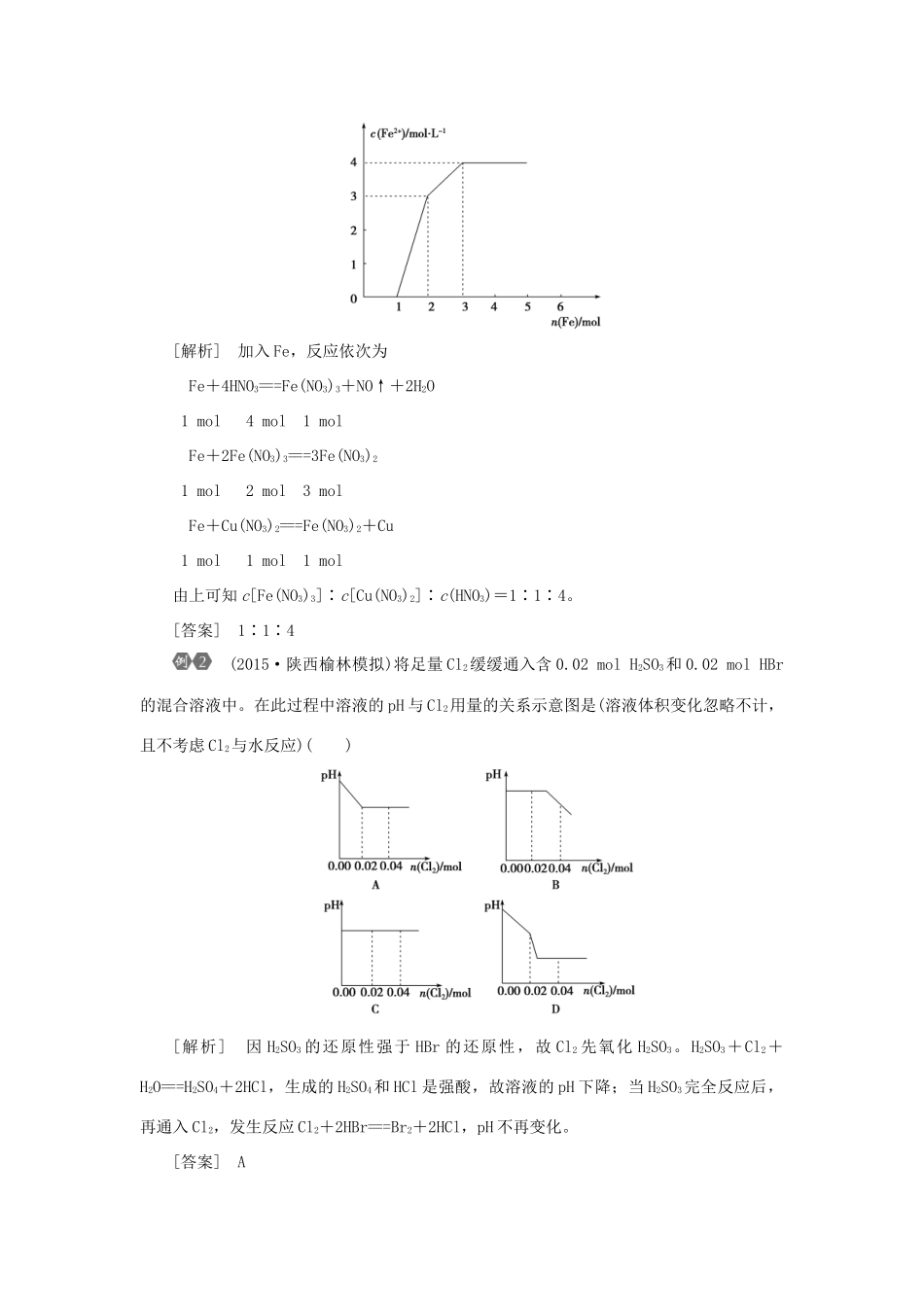 优化方案（教师用书）高考化学一轮复习 第二章 常考专题讲座（二）相互竞争的离子反应和氧化还原反应-人教版高三全册化学试题_第2页