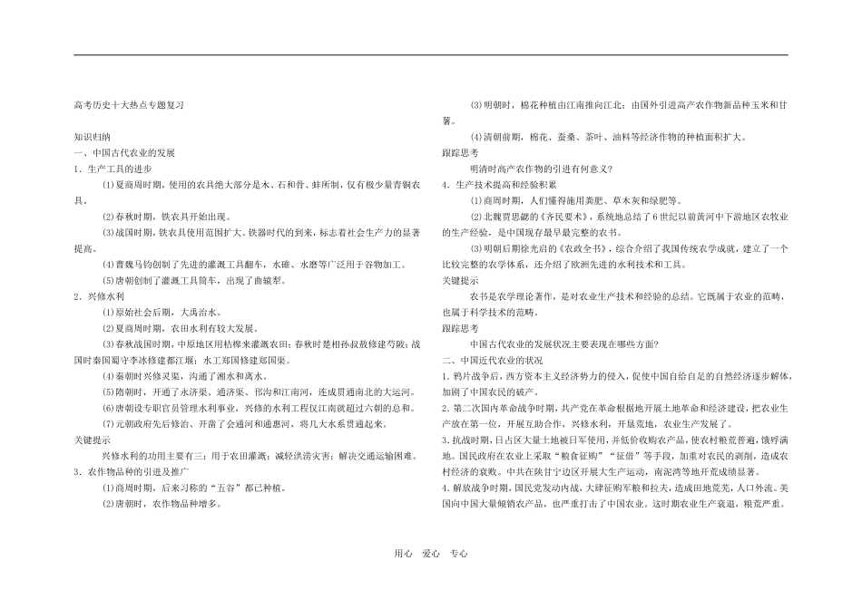 高考历史十大热点专题_第1页