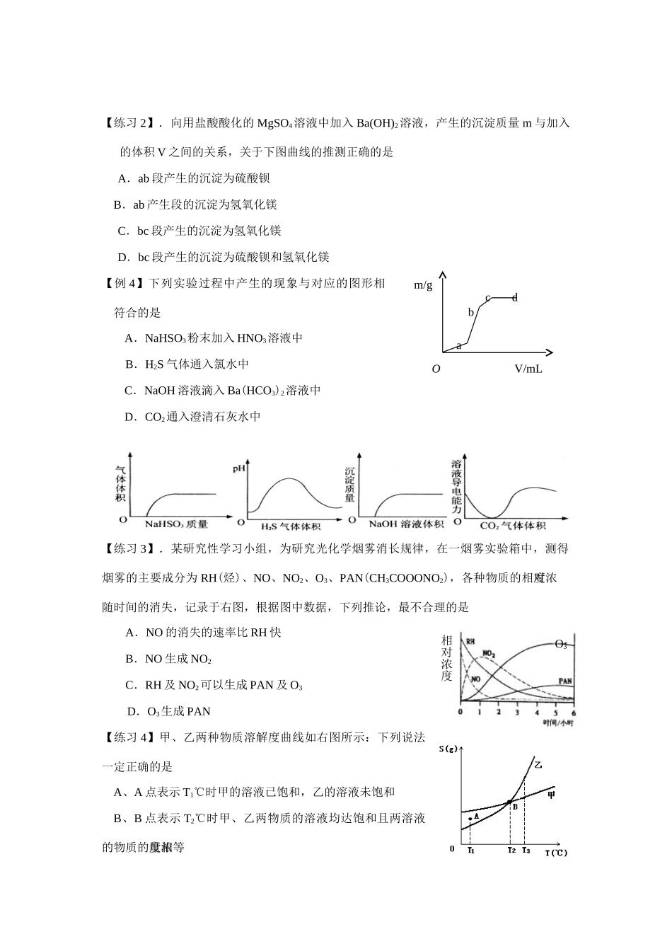 高三化学专题复习----图表结合型计算_第2页
