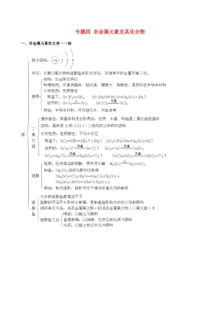 四川省德阳五中高一化学《专题四 非金属元素及其化合物》知识梳理