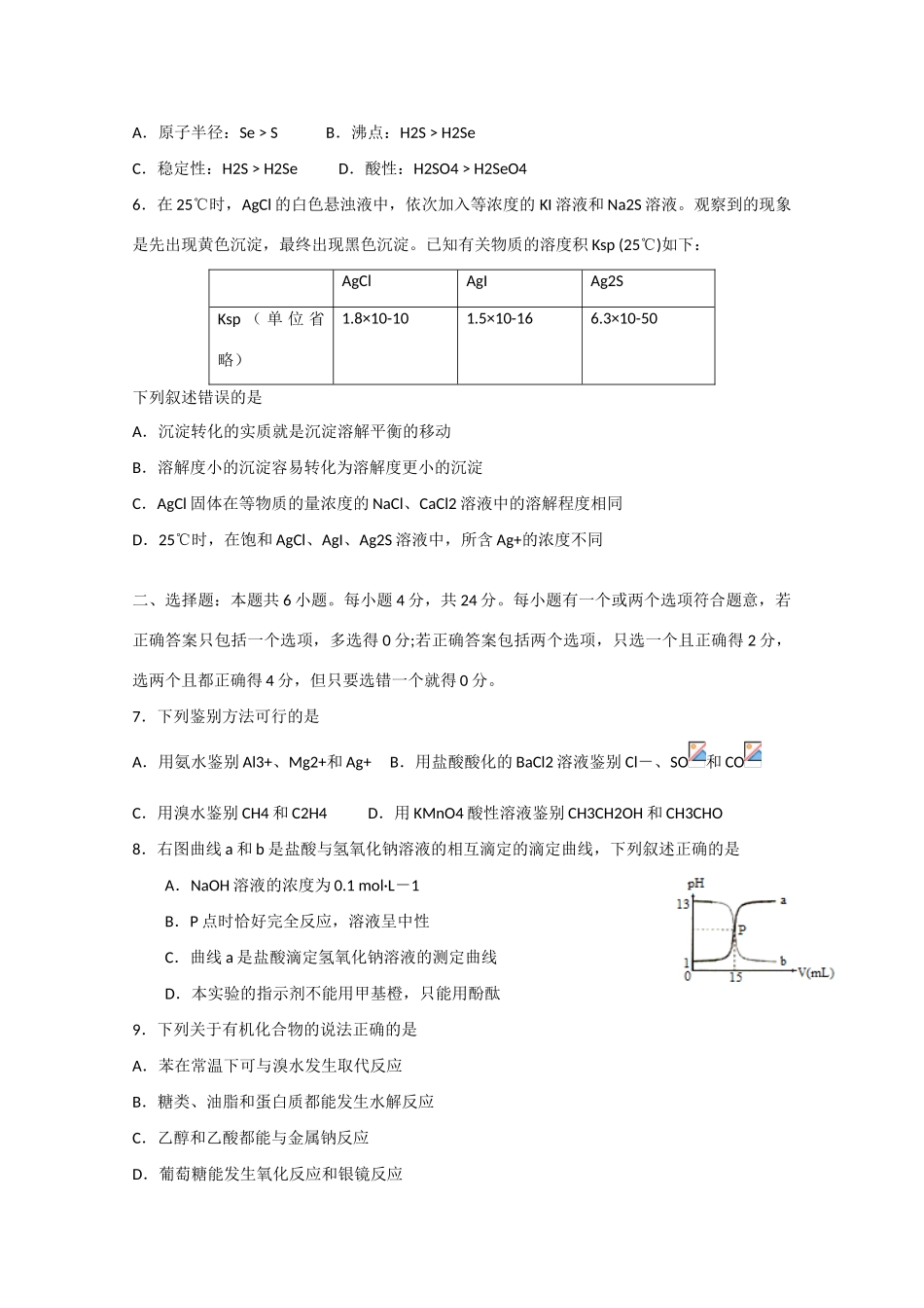 海南省高三化学5月模拟试题-人教版高三全册化学试题_第2页