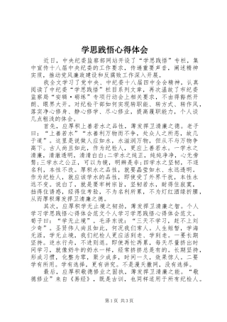 学思践悟体会心得