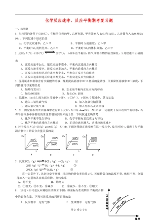 湖南省新课标高二数学专题：化学反应速率2测试