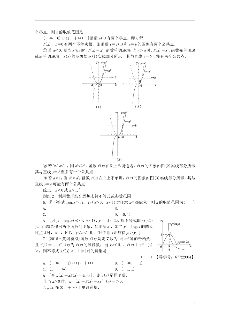 （山东专版）高考数学二轮专题复习与策略 技法强化训练2 数形结合思想 理-人教版高三全册数学试题_第2页