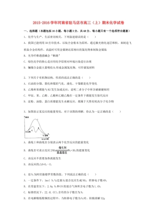 河南省驻马店市高三化学上学期期末试卷（含解析）-人教版高三全册化学试题