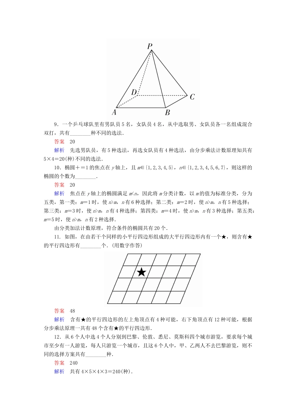 高考数学 考点通关练 第六章 立体几何 56 分类加法计数原理与分步乘法计数原理试题 理-人教版高三全册数学试题_第3页
