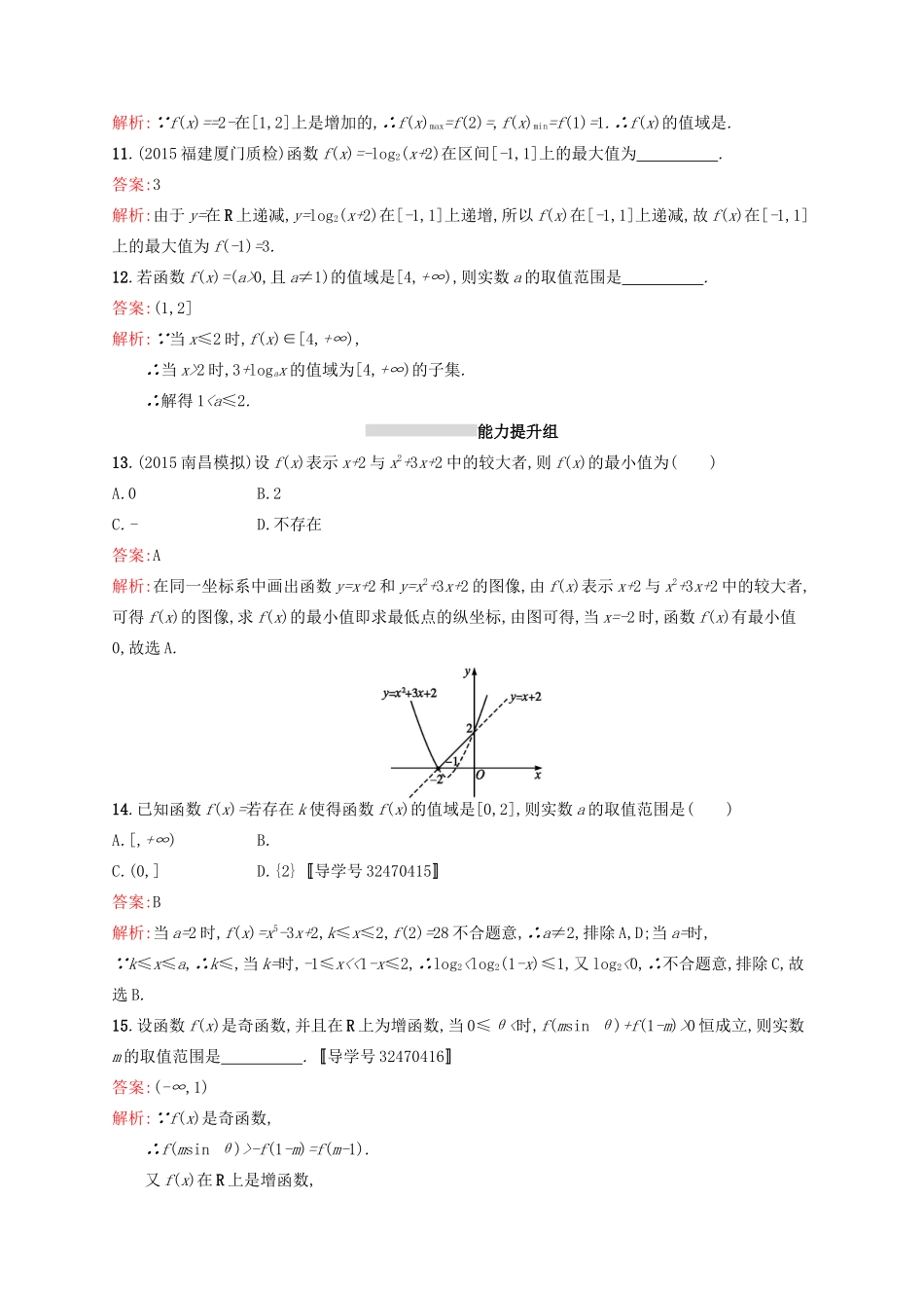 高优指导高考数学一轮复习 第二章 函数 5 函数的单调性与最值考点规范练 文 北师大版-北师大版高三全册数学试题_第3页
