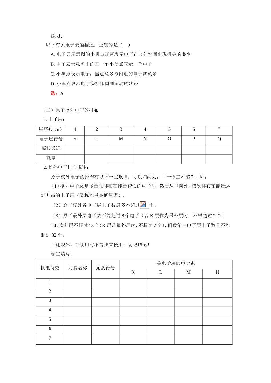 高一化学第一节 原子结构人教版知识精讲_第3页