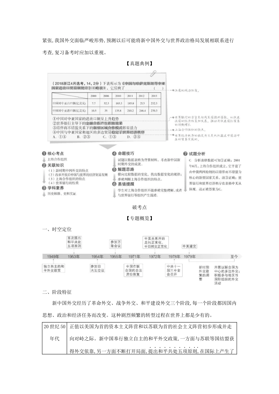 （浙江专版 ）高考历史一轮总复习 专题五 现代中国的对外关系教师用书（含解析）-人教版高三全册历史试题_第2页