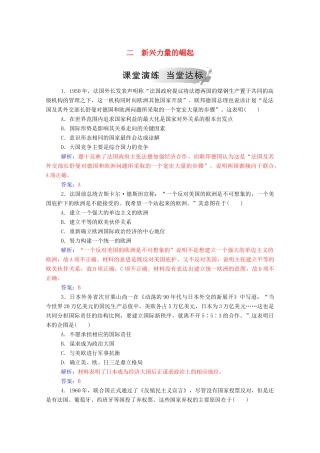 高中历史 专题九 当今世界政治格局的多极化趋势 二 新兴力量的崛起练习（含解析）人民版必修1-人民版高一必修1历史试题