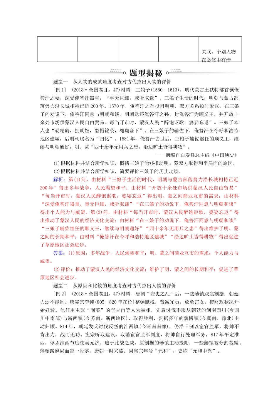 高考历史一轮总复习“中外历史人物评说”常考题型及答题规律总结（含解析）-人教版高三全册历史试题_第2页