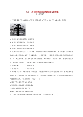 高中历史 8.2 当今世界经济区域集团化的发展B课时练习 人民版必修2-人民版高一必修2历史试题