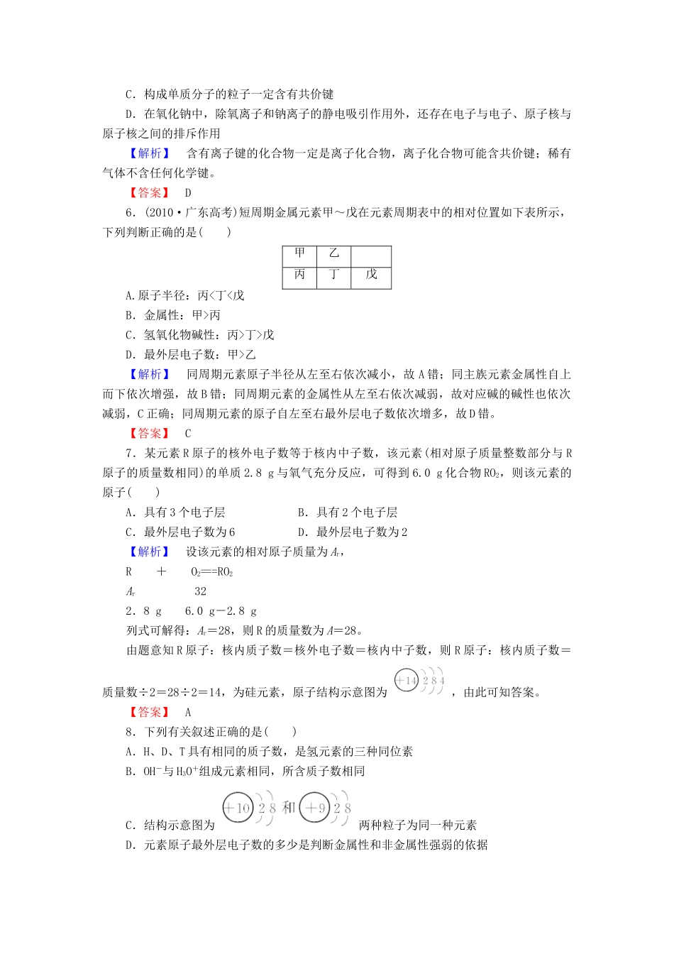 山东省高考化学一轮复习 阶段知能检测（五）_第2页