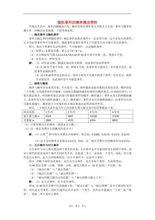 高考数学复习点拨 随机事件的概率概念辨析新人教A版
