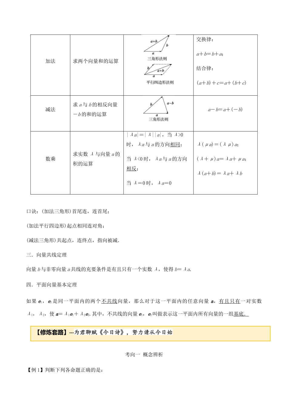高考数学一轮复习 专题5.1 平面向量的概念及线性运算练习（含解析）-人教版高三全册数学试题_第2页