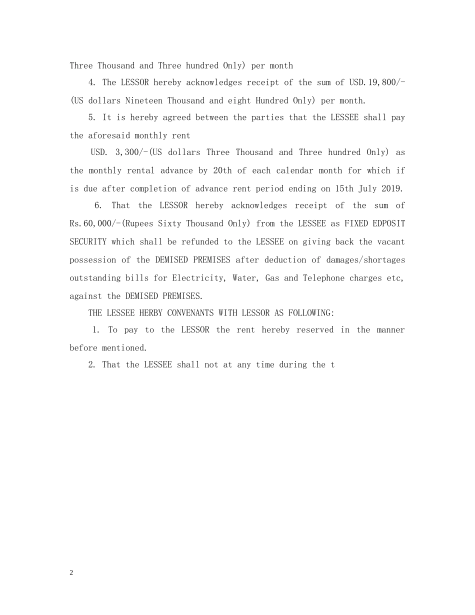 英文版租房合同的内容 _第2页
