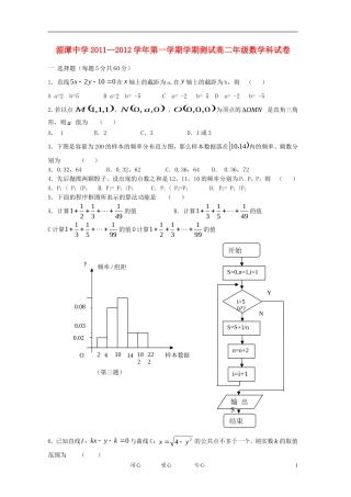 贵州省湄潭中学11-12学年高二数学上学期期末试题【会员独享】