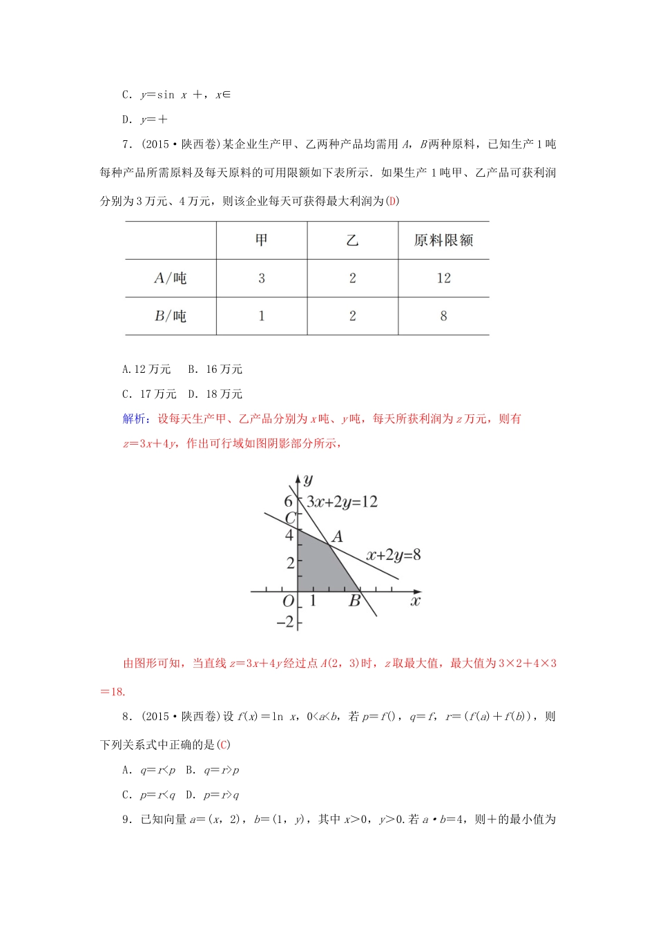 高考数学二轮复习 专题4 不等式 专题综合检测卷四 理-人教版高三全册数学试题_第2页