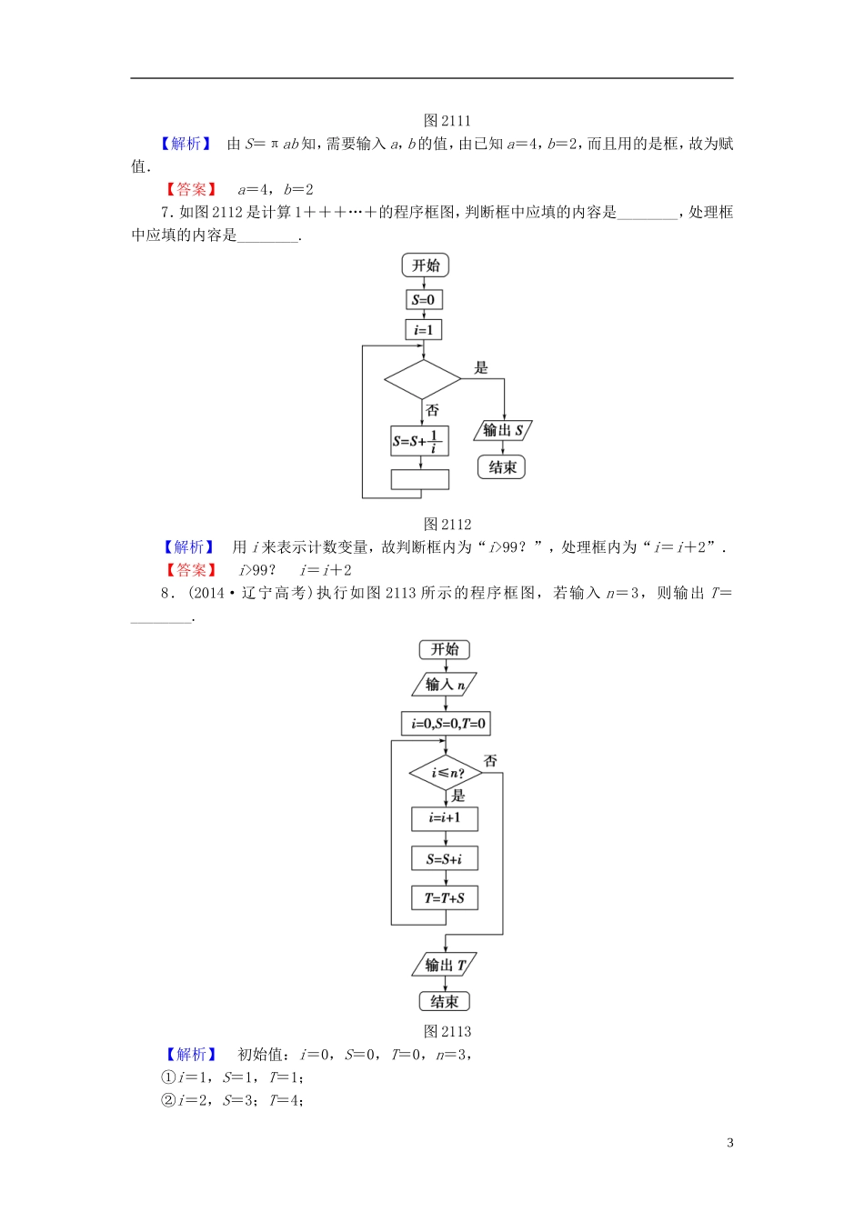 高中数学 第二章 框图 2.1 流程图学业分层测评（含解析）北师大版选修1-2-北师大版高二选修1-2数学试题_第3页