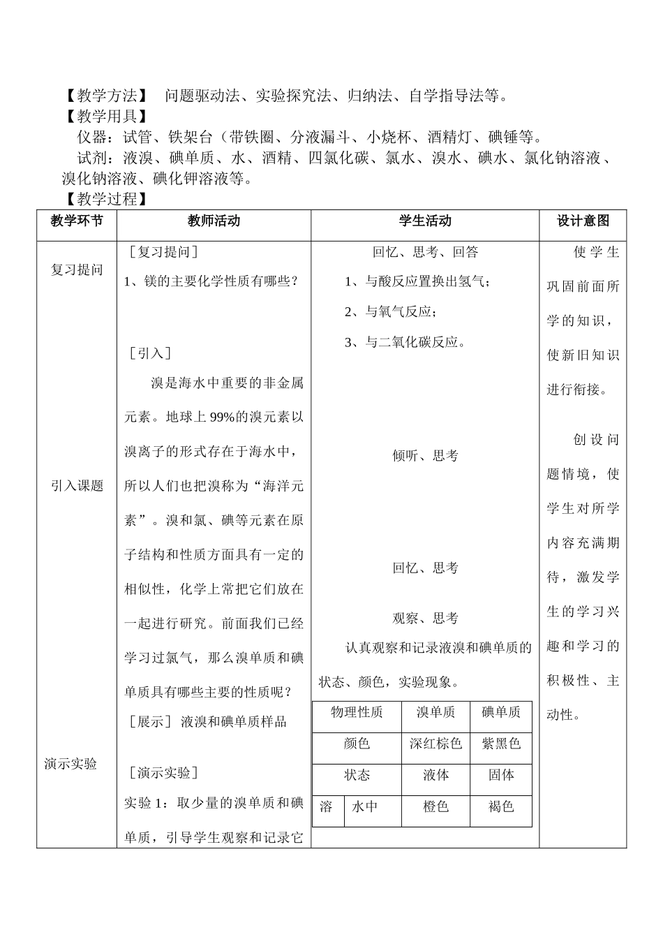 高一化学必修1“海水中的元素”_第2页