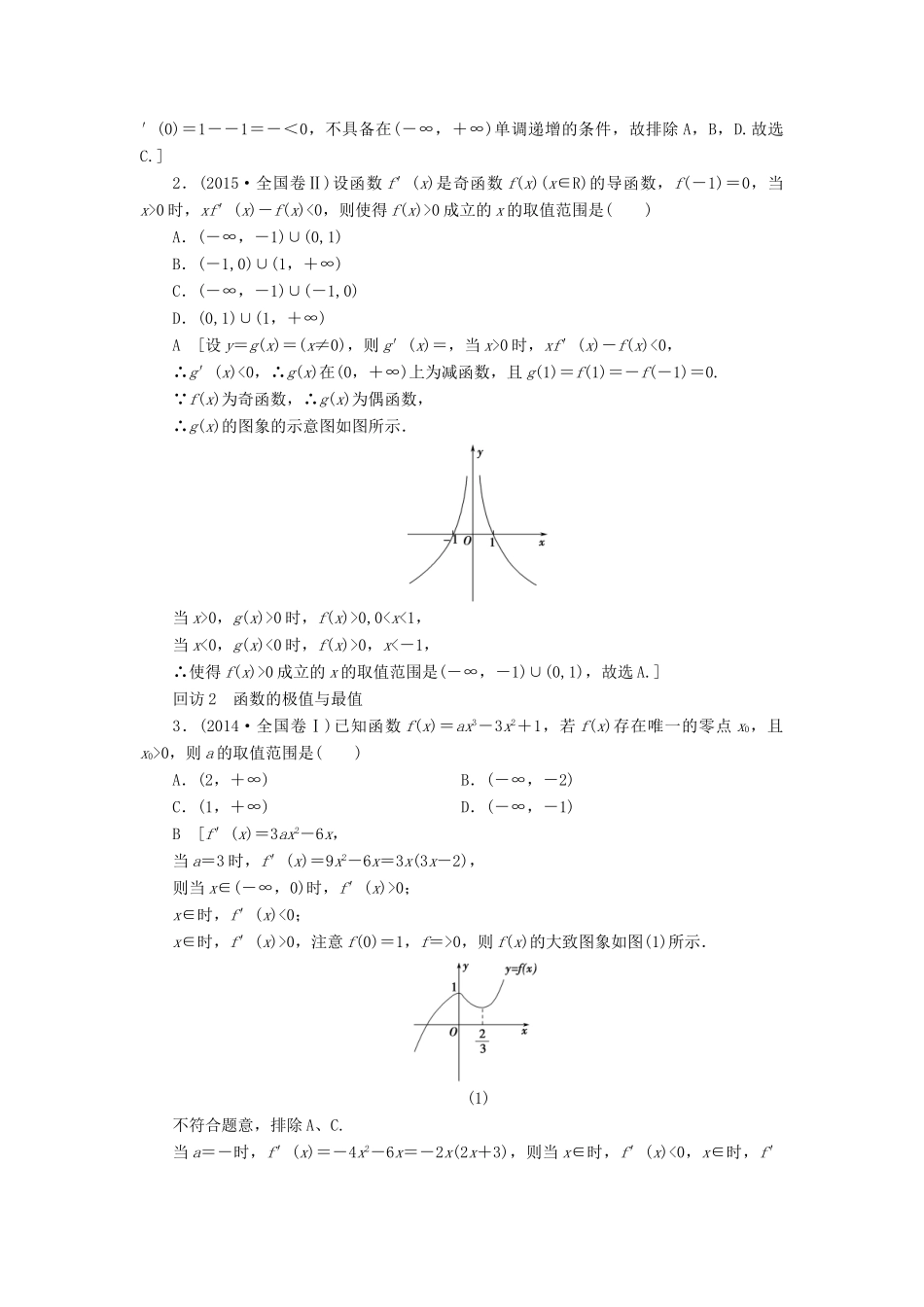 （山东专版）高考数学二轮专题复习与策略 第1部分 专题6 函数与导数 突破点18 导数的应用(酌情自选)教师用书 理-人教版高三全册数学试题_第2页