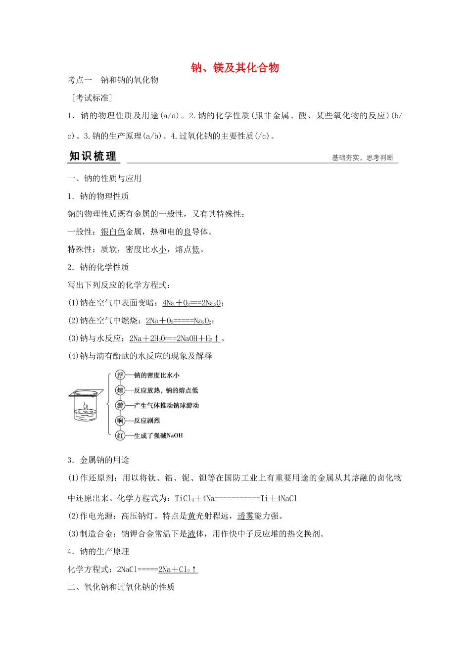 浙江省高考化学总复习 专题3 常见金属及其化合物专题（选考部分，B版）苏教版-苏教版高三全册化学试题_第1页