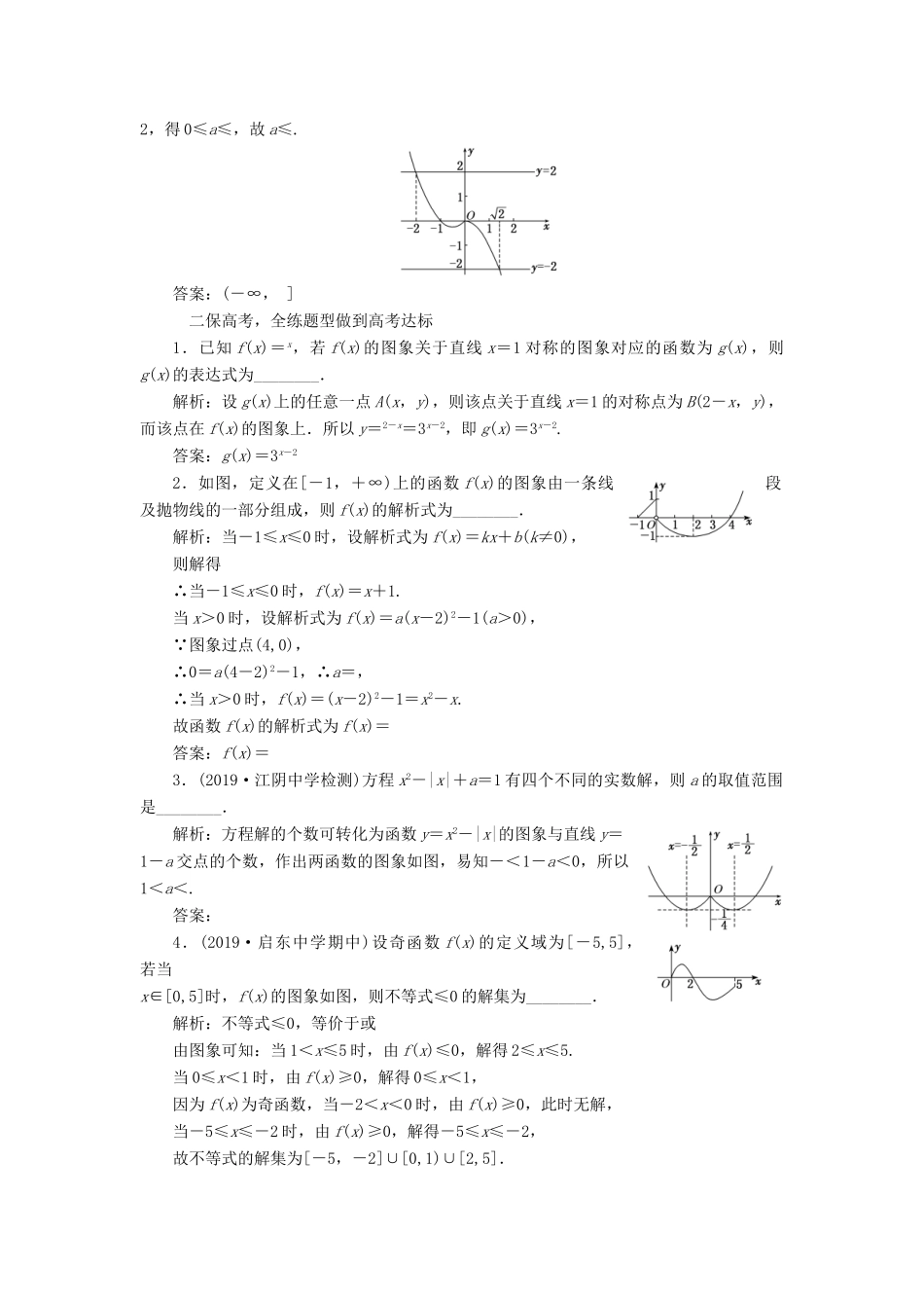 （江苏专版）高考数学一轮复习 课时跟踪检测（七）函数的图象（理）（含解析）-人教版高三全册数学试题_第2页