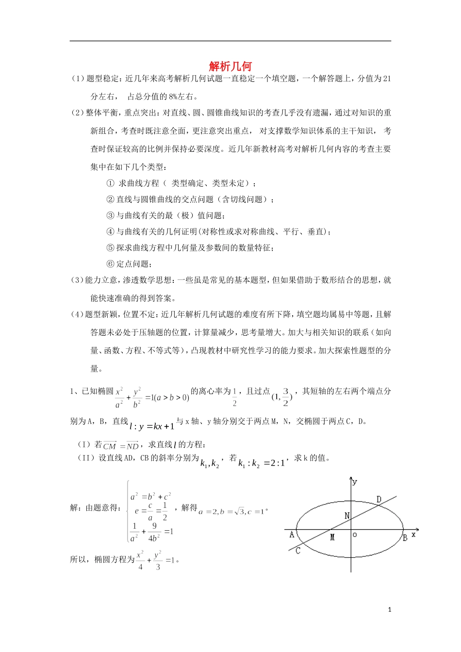 江苏省扬州市高考数学考前指导 解析几何练习题2-人教版高三全册数学试题_第1页