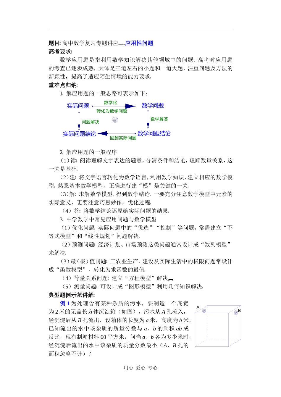 高中数学复习专题讲座(第42讲)应用性问题_第1页