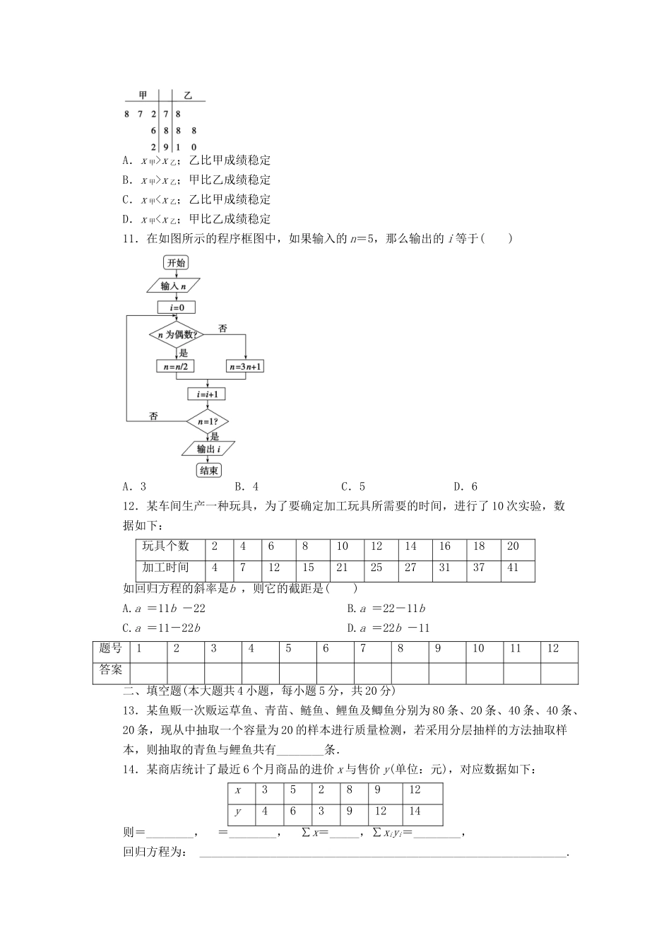 高中数学 模块综合检测（B）新人教A版必修3-新人教A版高一必修3数学试题_第3页