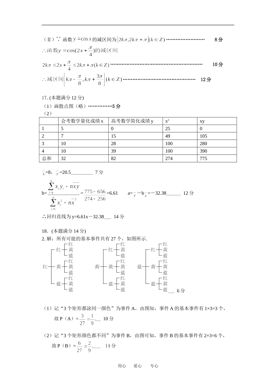 高二10月月考理科数学答案_第2页