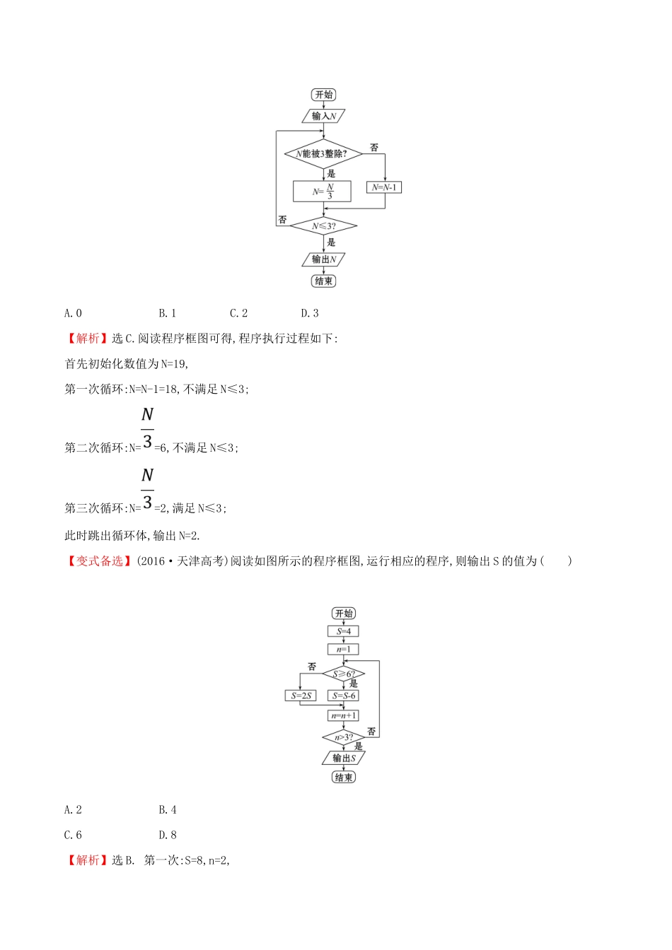 （全国通用版）高考数学一轮复习 第九章 算法初步、统计、统计案例 课时分层作业 五十三 9.1 算法与程序框图、基本算法语句 文-人教版高三全册数学试题_第3页