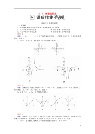 高考数学一轮复习 第2章 函数、导数及其应用 2.7 函数的图象课后作业 理-人教版高三全册数学试题