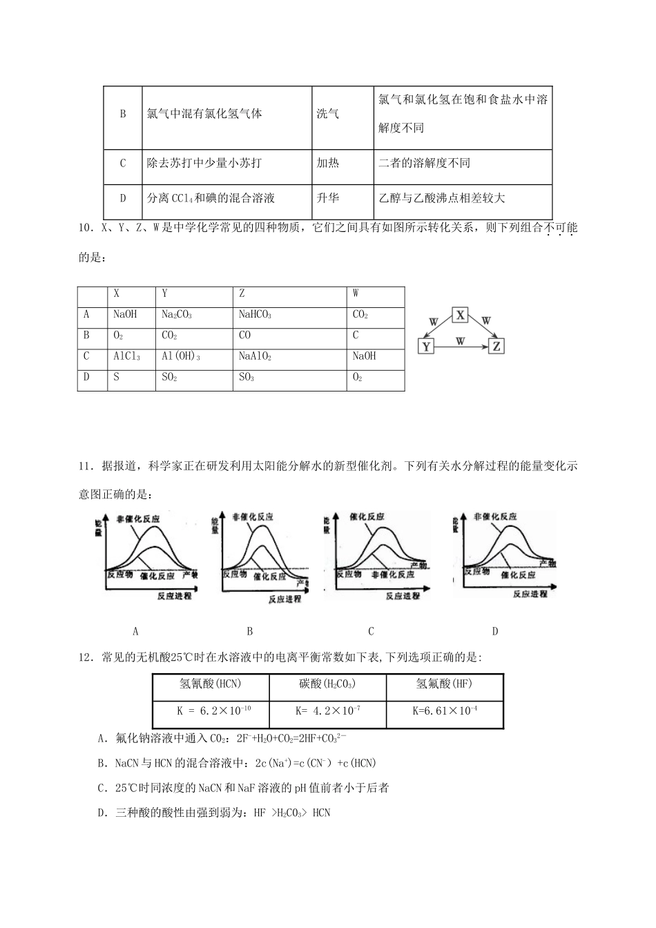 浙江省杭州市七校高三化学上学期期中联考试题-人教版高三全册化学试题_第3页