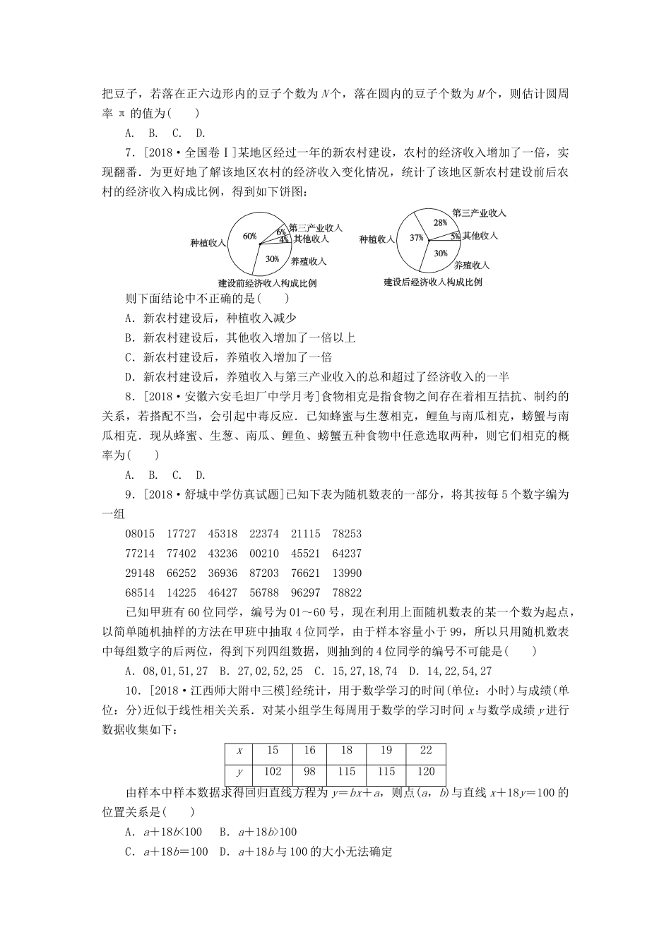 高考数学二轮复习 小题专项练习（十四）统计与概率 文-人教版高三全册数学试题_第2页