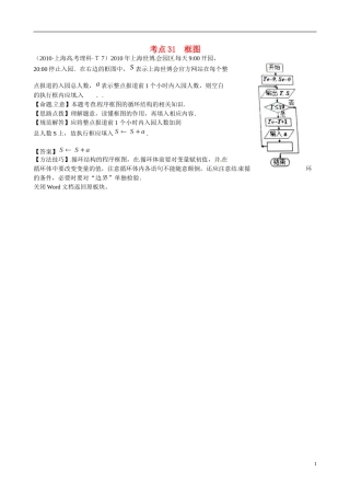 高考数学 考点31 框图练习-人教版高三全册数学试题