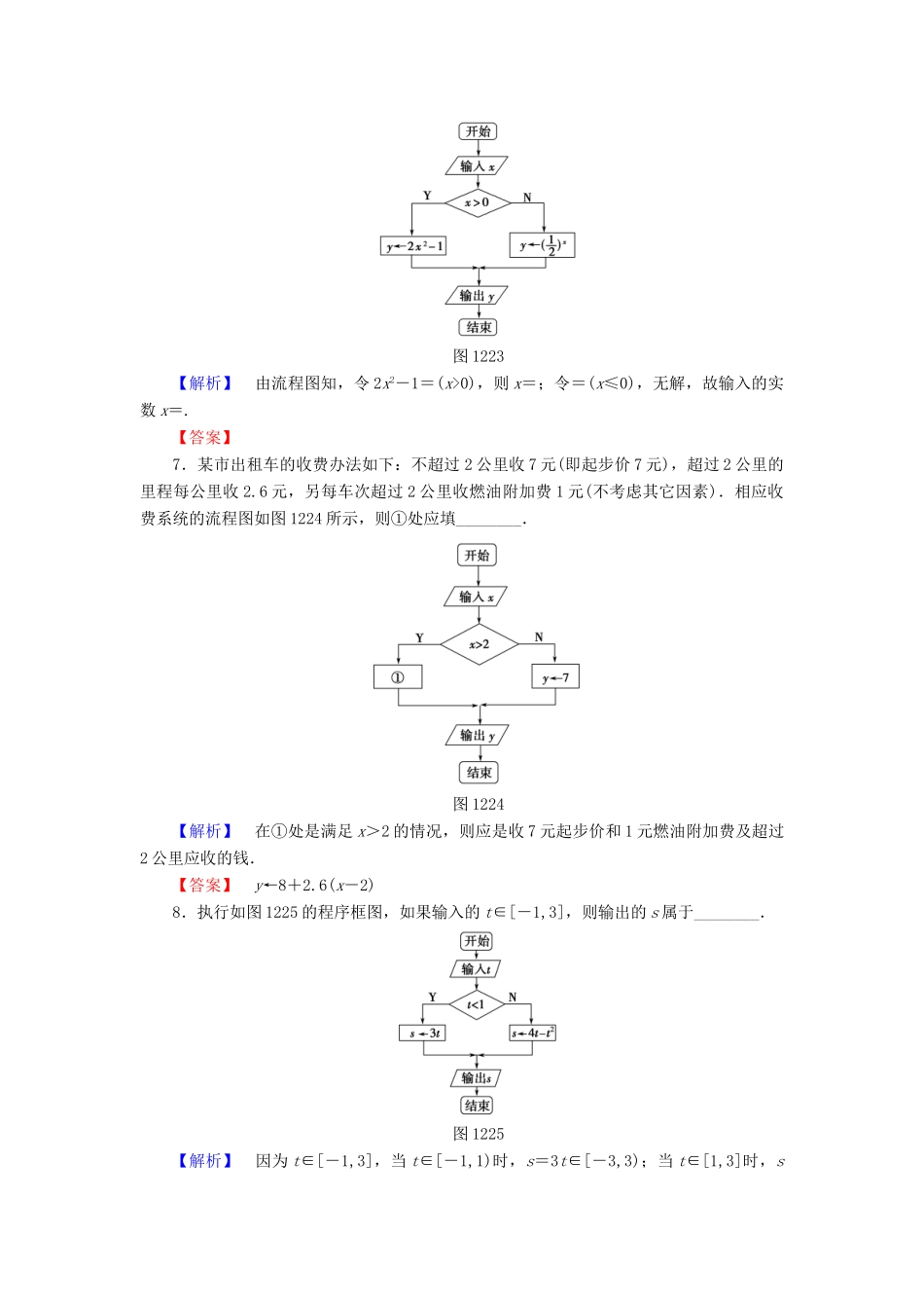 高中数学 第一章 算法初步 1.2.2 选择结构学业分层测评 苏教版必修3-苏教版高一必修3数学试题_第3页