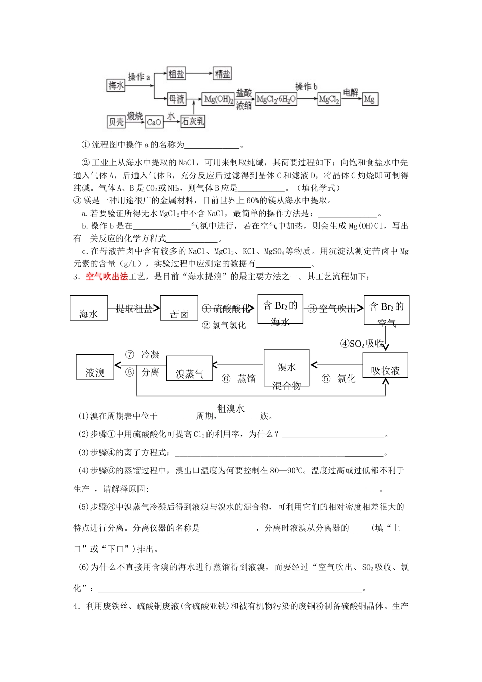 【高考备战精品】高考化学一轮复习{能力提升篇} 13.工业流程(A)_第2页