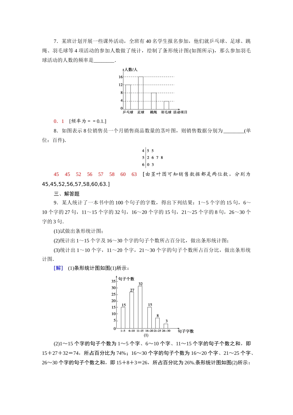 高中数学 第一章 统计 1.3 统计图表课时分层作业（含解析）北师大版必修3-北师大版高一必修3数学试题_第3页