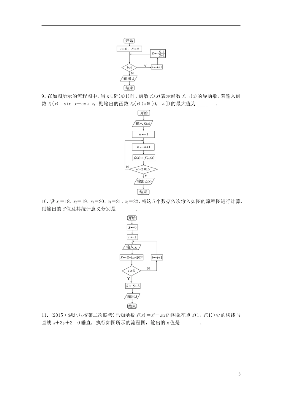 （江苏专用）高考数学 专题11 算法、复数、推理与证明 80 算法流程图 文-人教版高三全册数学试题_第3页