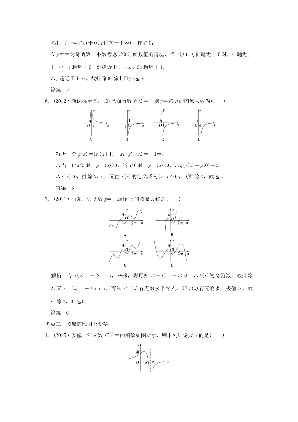 （五年高考真题）高考数学复习 第二章 第六节 函数的图象 理（全国通用）-人教版高三全册数学试题_第3页