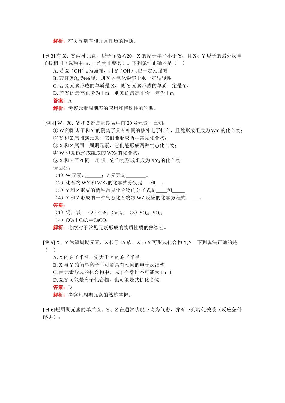 高一化学专题二：元素周期表与高考人教实验版知识精讲_第2页