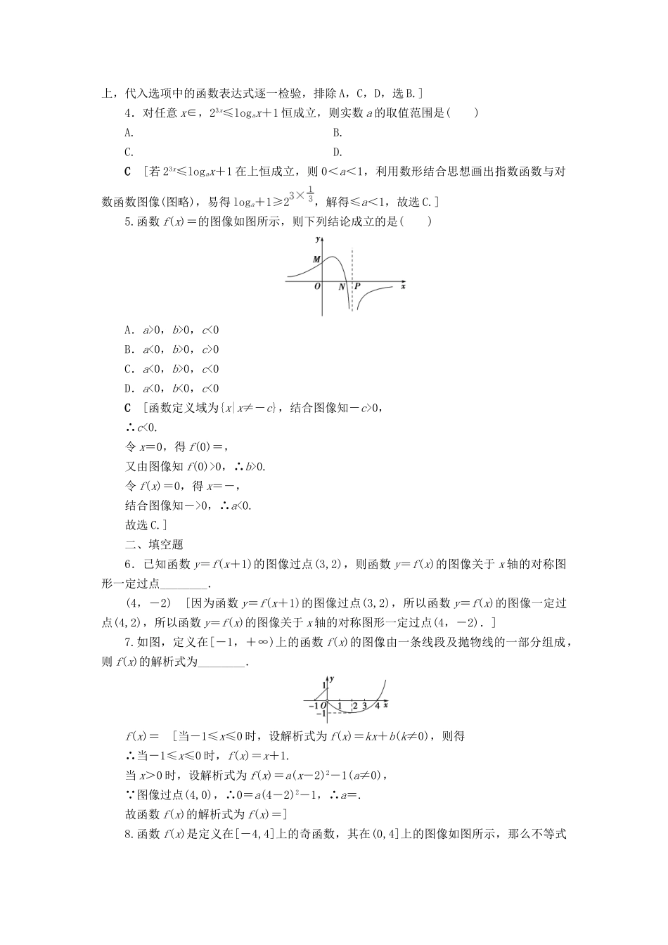 高考数学一轮复习 课后限时集训11 函数的图像 理 北师大版-北师大版高三全册数学试题_第2页