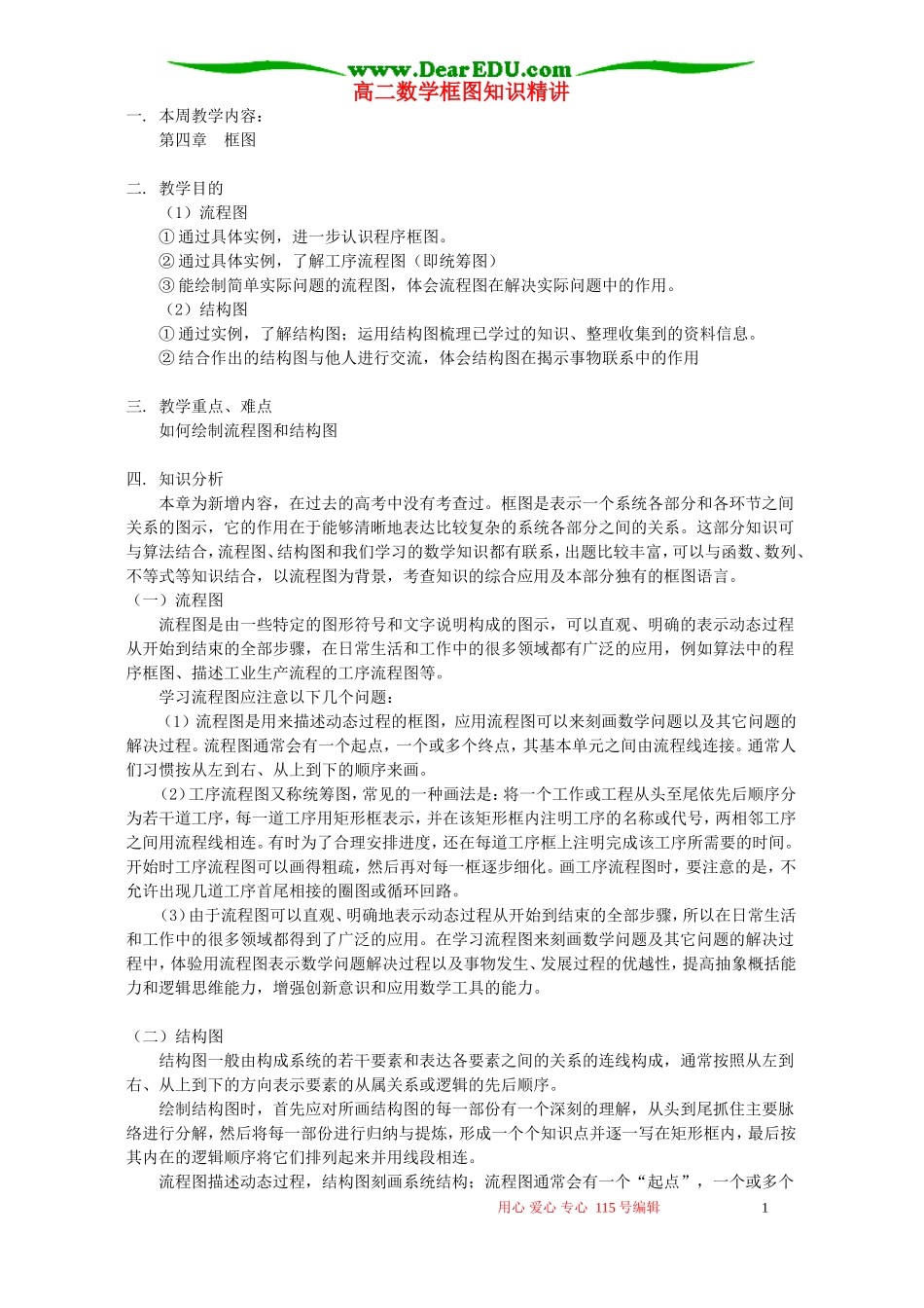 高二数学框图知识精讲 人教实验版(B)_第1页