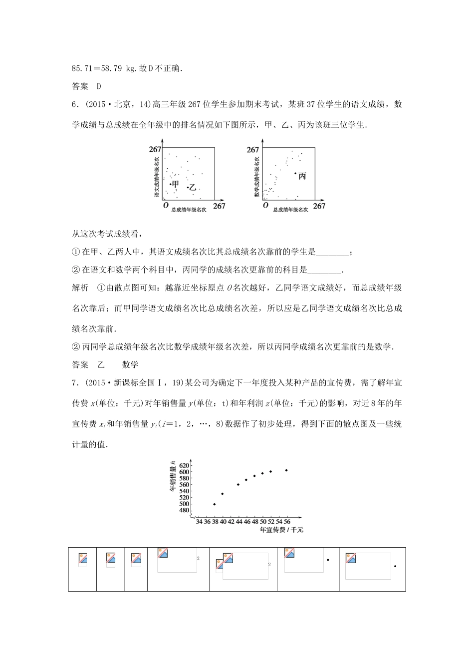 （五年高考）高考数学复习 第十章 第四节 变量间的相关关系与统计案例 文（全国通用）-人教版高三全册数学试题_第3页