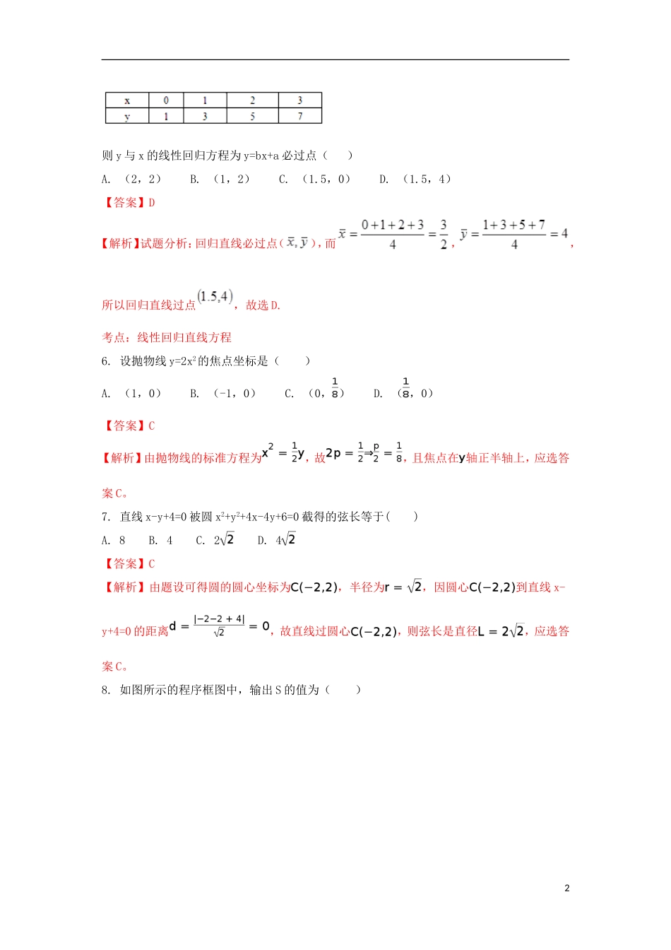 湖北省宜昌市高二数学下学期期中试题 文（含解析）-人教版高二全册数学试题_第2页