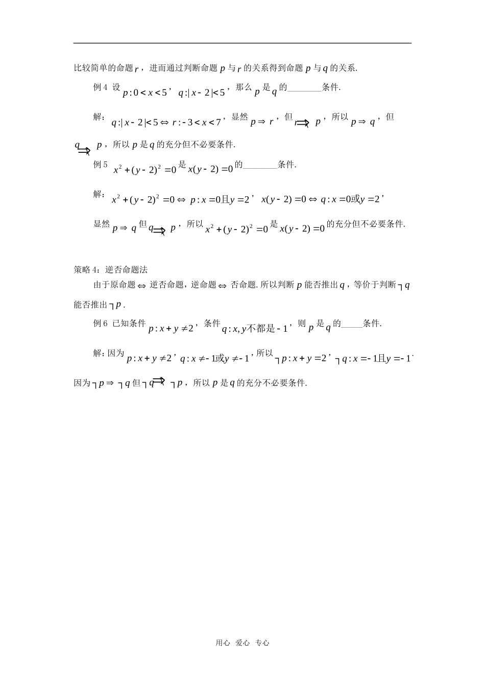 高考数学复习点拨 判断充分、必要、充要条件的常用策略_第2页