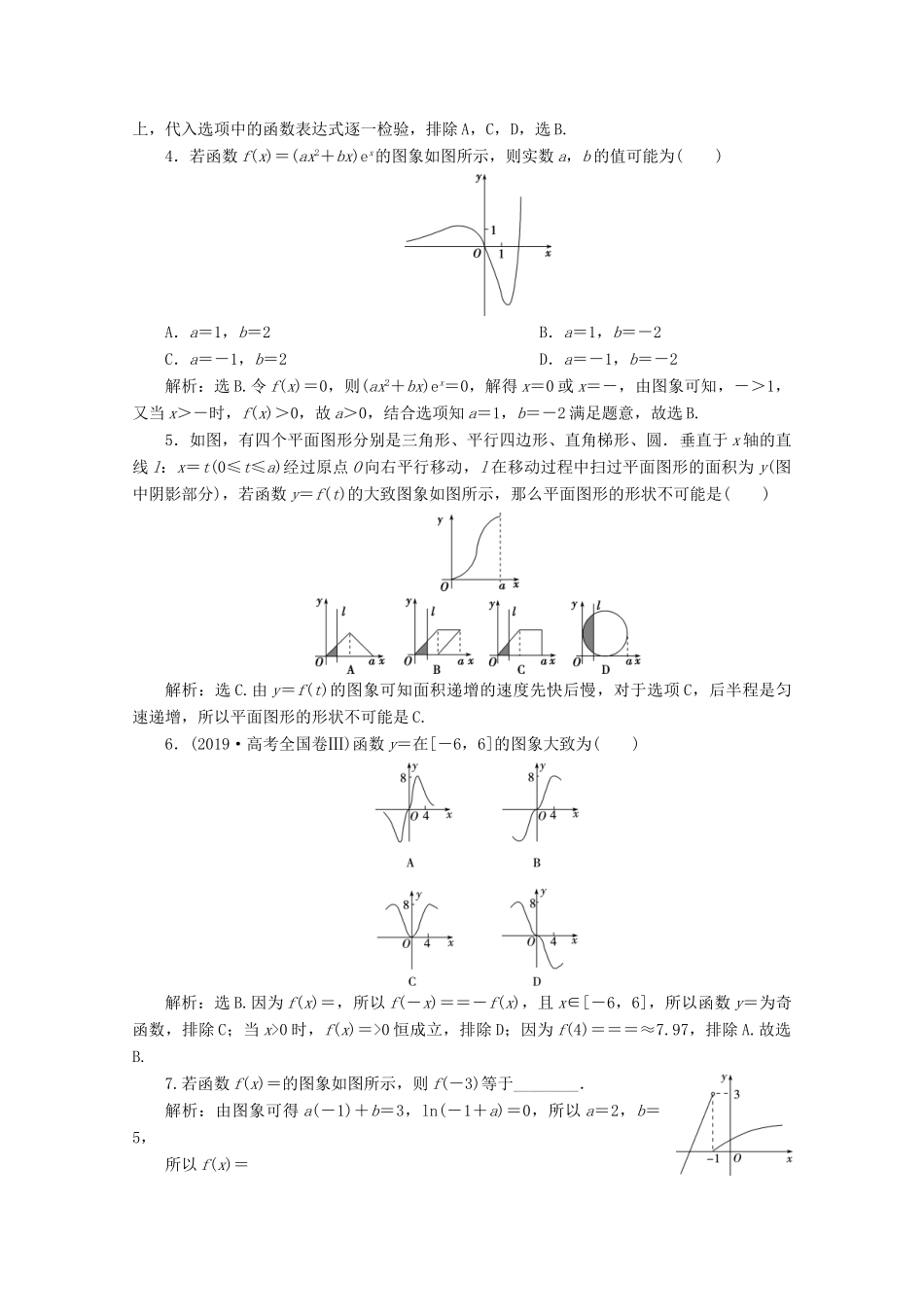 高考数学大一轮复习 第二章 函数概念与基本初等函数 7 第7讲 函数的图象练习 理（含解析）-人教版高三全册数学试题_第2页